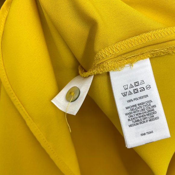 RACHEL ZOE Los Angeles New York Yellow Button Up Sleeveless Shirt Size L - Picture 16 of 16